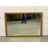 Vintage 1950s Oak Wood & Painted Wall Mirror