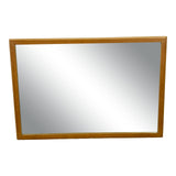 Vintage 1950s Oak Wood & Painted Wall Mirror