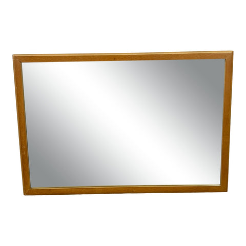 Vintage 1950s Oak Wood & Painted Wall Mirror