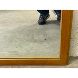 Vintage 1950s Oak Wood & Painted Wall Mirror