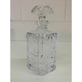 Vintage 1950s Rose Etched Square Glass Decanter