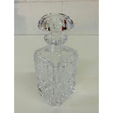 Vintage 1950s Rose Etched Square Glass Decanter