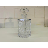 Vintage 1950s Rose Etched Square Glass Decanter