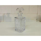 Vintage 1950s Rose Etched Square Glass Decanter