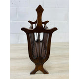 Vintage 1950s Wood Handled Magazine Holder