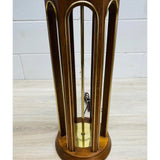Vintage 1960s Arched Walnut Wood Table Lamp