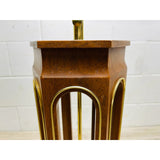 Vintage 1960s Arched Walnut Wood Table Lamp