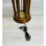 Vintage 1960s Arched Walnut Wood Table Lamp