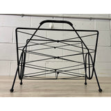Vintage 1960s Atomic Style Black Magazine Rack
