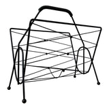Vintage 1960s Atomic Style Black Magazine Rack