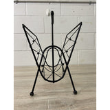 Vintage 1960s Atomic Style Black Magazine Rack