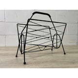 Vintage 1960s Atomic Style Black Magazine Rack