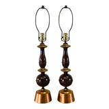 Vintage 1960s Atomic Style Table Lamps, Pair