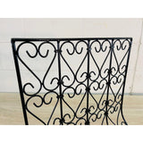 Vintage 1960s Black Scroll Metal Magazine Rack