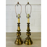 Vintage 1960s Brass Table Lamps, Pair
