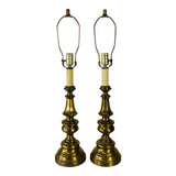 Vintage 1960s Brass Table Lamps, Pair