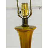 Vintage 1960s Brown & Green Drip Glaze Ceramic Table Lamp