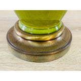 Vintage 1960s Brown & Green Drip Glaze Ceramic Table Lamp