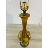 Vintage 1960s Brown & Green Drip Glaze Ceramic Table Lamp