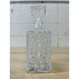 Vintage 1960s Diamond Style Square Glass Decanter