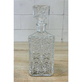 Vintage 1960s Diamond Style Square Glass Decanter