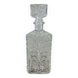 Vintage 1960s Diamond Style Square Glass Decanter