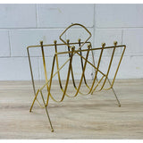 Vintage 1960s Gold Atomic Style Magazine Rack