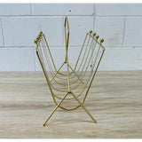 Vintage 1960s Gold Atomic Style Magazine Rack