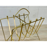 Vintage 1960s Gold Atomic Style Magazine Rack