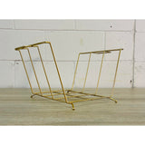 Vintage 1960s Gold Wire Magazine Rack