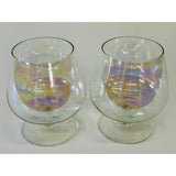 Vintage 1960s Iridescent Brandy Snifters, Pair