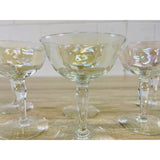 Vintage 1960s Iridescent Glass Coupes, Set of 6