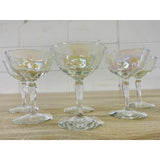 Vintage 1960s Iridescent Glass Coupes, Set of 6