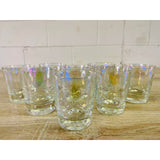 Vintage 1960s Iridescent Glass Tumblers, Set of 8
