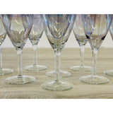 Vintage 1960s Iridescent Glass Water Stems, Set of 8