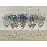 Vintage 1960s Iridescent Glass Water Stems, Set of 8