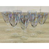 Vintage 1960s Iridescent Glass Water Stems, Set of 8