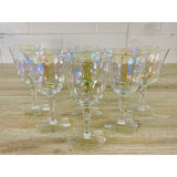 Vintage 1960s Iridescent Glass Wine Stems, Set of 6