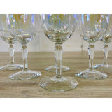 Vintage 1960s Iridescent Glass Wine Stems, Set of 6