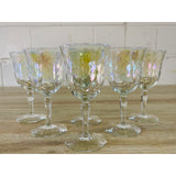 Vintage 1960s Iridescent Glass Wine Stems, Set of 6
