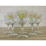 Vintage 1960s Iridescent Glass Wine Stems, Set of 6