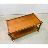 Vintage 1960s Mahogany Two-Tier Rolling Cart