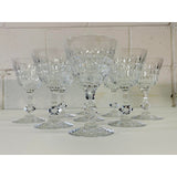 Vintage 1960s Mitred Cut Crystal Glass Coupes, Set of 9