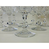 Vintage 1960s Mitred Cut Crystal Glass Coupes, Set of 9