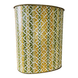 Vintage 1960s Oval Metal Wastebasket