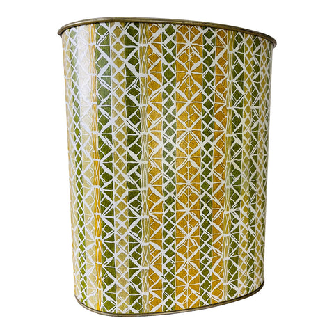 Vintage 1960s Oval Metal Wastebasket