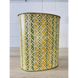Vintage 1960s Oval Metal Wastebasket