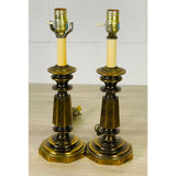 Vintage 1960s Small Brass Table Lamps, Pair