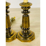 Vintage 1960s Small Brass Table Lamps, Pair