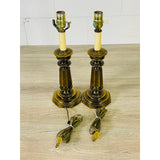 Vintage 1960s Small Brass Table Lamps, Pair
